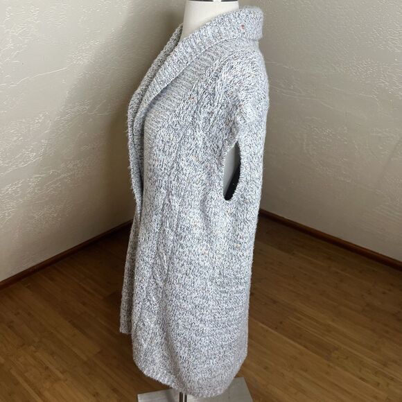 Chicos Sleeveless Cardigan Womens 3 XL Gray Metallic Shawl Collar Button Down - Picture 7 of 8